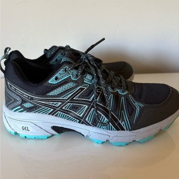 ASICS Women's Gel-Venture 7 Black and Blue Shoes - Picture 5 of 10